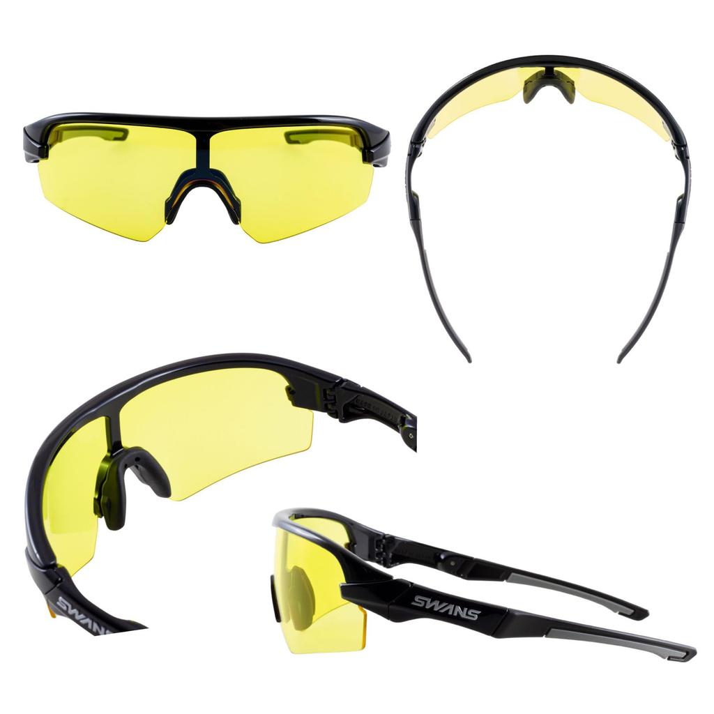 SWANS STRIX Sports Sunglasses BK Made In Japan Normal Lens D.A. AMZ-STX DA-0111 Black/Yellow (Double-sided Multi-coating)