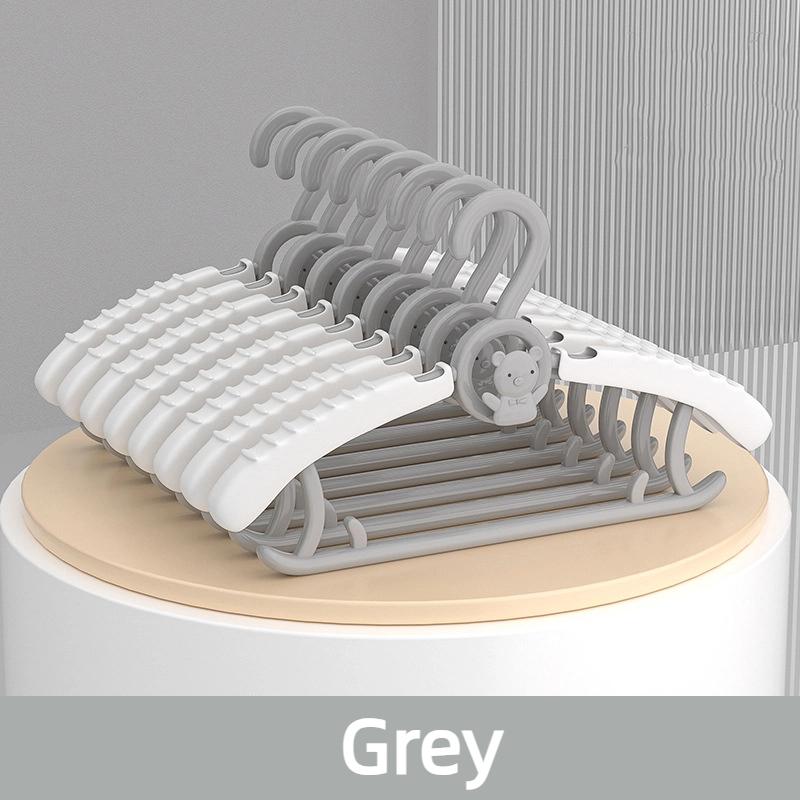 10 шт Вешалка для детской одежды Детская домашняя вешалка для одежды Раздвижная противоскользящая вешалка для одежды Специальная стойка для сушки детской одежды 10Pcs серый 2770₽