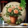 Vintage Floral Iron Wall Art Pink Roses Metal Sign for Home Decor Indoor Outdoor