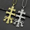 Colier pandantiv Cruce Caravaca INRI Catolic Crucifix Isus Înger Cherubin pentru Femei Bărbați Oțel Inoxidabil Bijuterii Ortodoxe Cadou