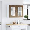 VidaXL Kitchen Wall Cabinet and Glass Door Kalmar Brown Oak, Kitchen Wall Unit, Wall Cabinets with 853614