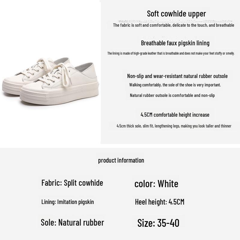 Chaussures Décontractées à Lacets en Cuir Souple Blanc Coréen pour Femmes 2025 - Sneakers de Sport Étudiantes Tendance et Polyvalentes Printemps/Été