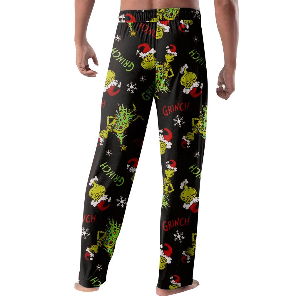 Anime Pajama Pants Sleepwear Casual Drawstring Elastic Waist Pants Comfy Straight Yoga Loose Trousers