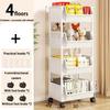 Kitchen Organizer Storage Rack Mobile Snack Toy Trolley Desk Side Book Shelf Rack Wheels