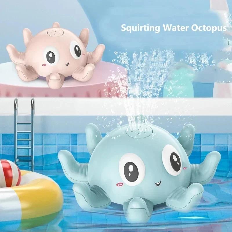 Bath Octopus Toy With Led Lights  Music - Auto Water Sprinkler Bpa-Free Baby Bath Time Toy For Toddlers (Pool Gift)