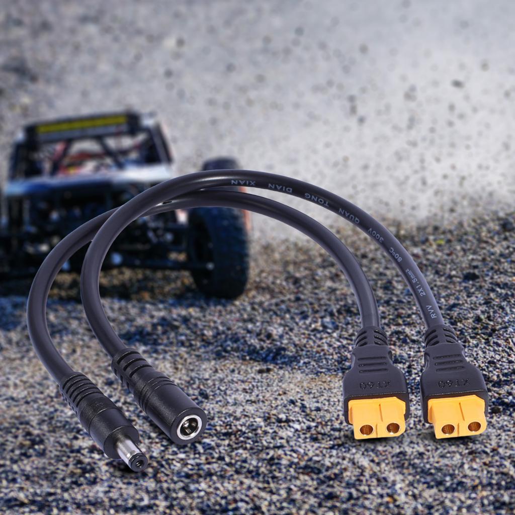 DC5.5x2.1mm/DC5.5x2.5mm Connectors Cable 30cm with XT60 Female End for Solar Panel and Remote Control Toy Power Supply
