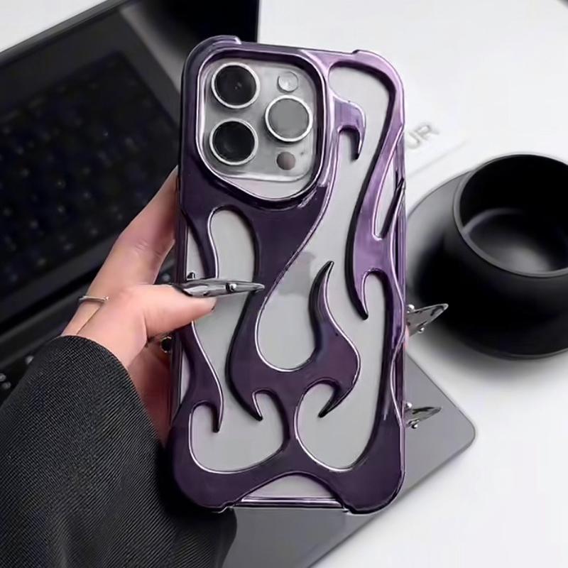 Custodia per Telefono con Design a Fiamma 3D Vuota Per Per Iphone 1 14 13 11 12 17 Air 16 Pro Max 1 Plus Fresca Antiurto Morbida Copertura Posteriore