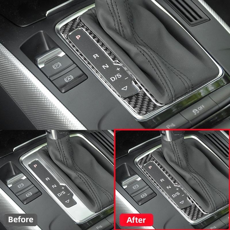 For  A4L A4 B8 2009-2016 Q5 2009-2017 A5 2008-2017 Accessories Carbon Fiber Interior Car Gear Panel Display Box Trim Sticker