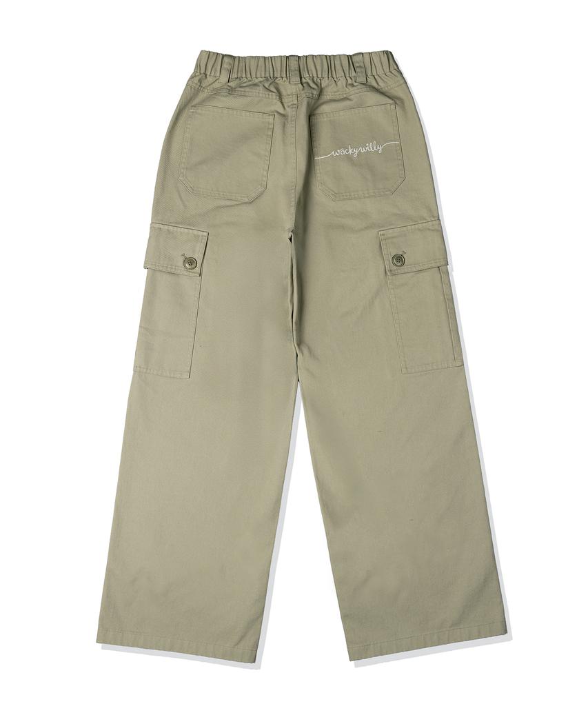 WACKY WILLY Women'S Cotton Cargo Pants Light Khaki