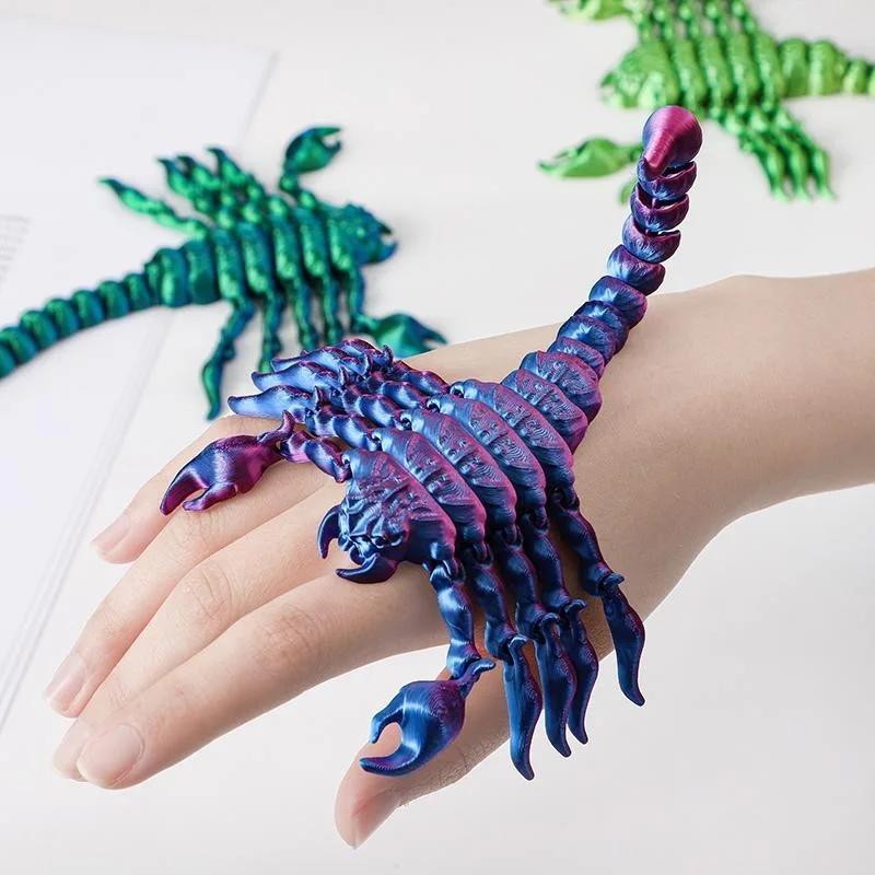 Non-Toxic 3D Printing Scorpion Simulation Animal Model Toy Joint Movable Scorpion Ornament Children'S Toy Gift Fish Tank Landscaping Craft