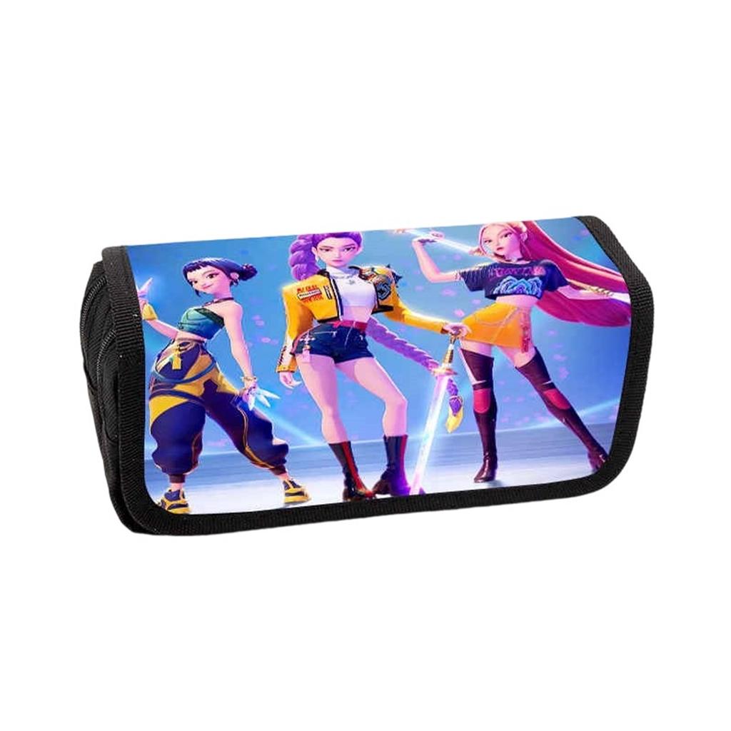 Pencil Case Pencil Case For Primary And Secondary School Students Water-Resistant Printed Cartoon Large Capacity Lid Pencil Case