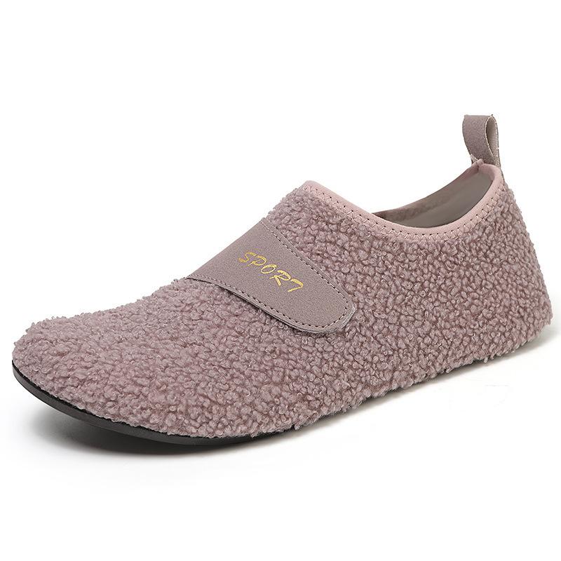 Paar täglich Freizeit Zuhause weich rutschfest Teddyfleece leicht warm Plüsch Yoga Springseil Schuhe