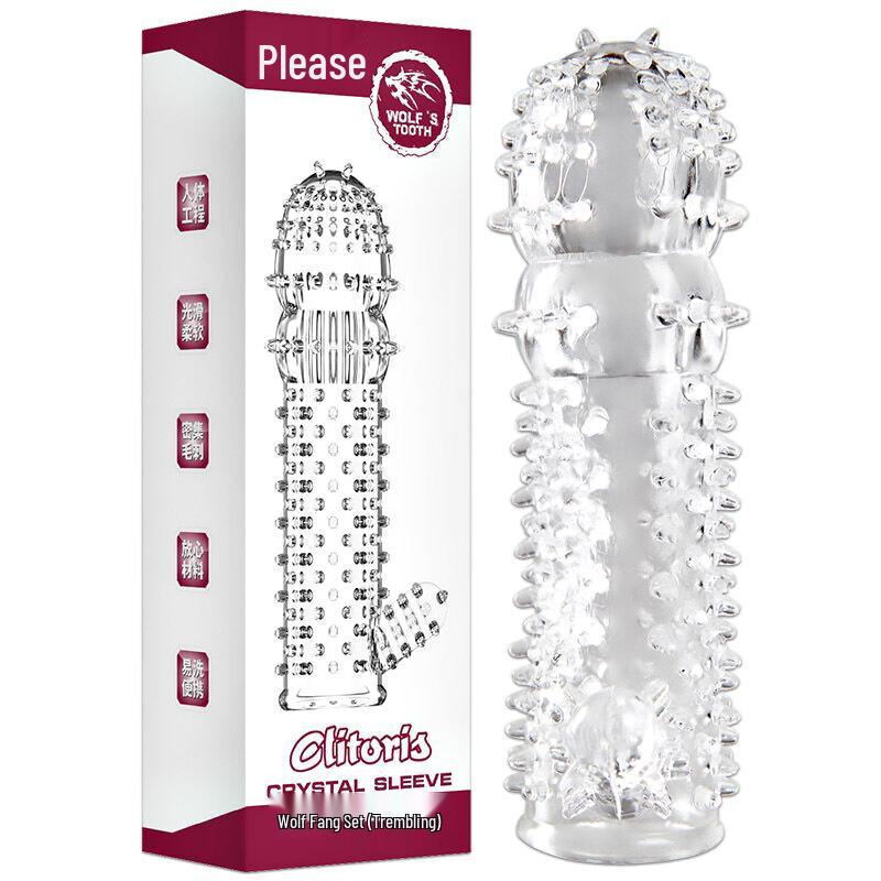 Pleasing Transparent Wolf Tooth Sleeve: Thickening & Lengthening Vibrant Penis Enhancer.