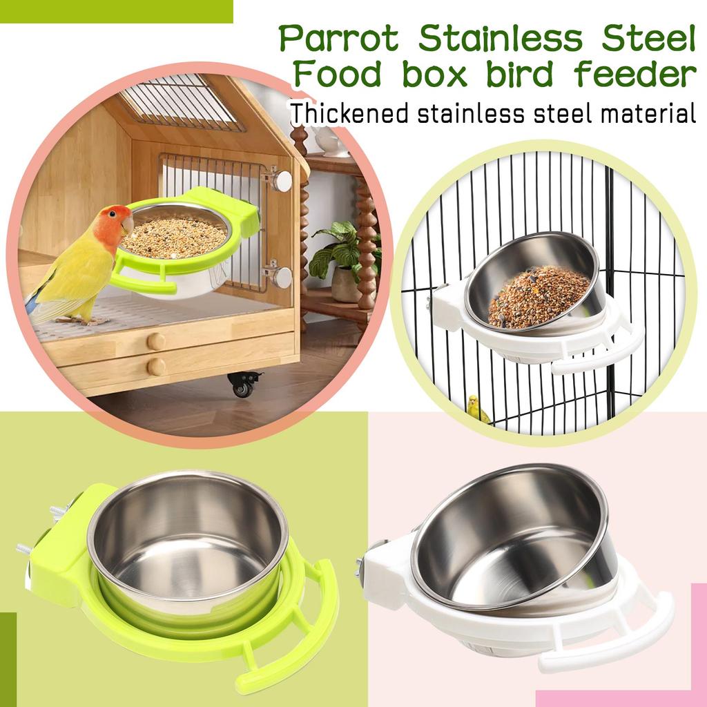 Parrot Stainless Steel Food Box Bird Feeder