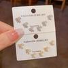 Elegant Three-Piece Zircon Cat's Eye Butterfly Stud Earrings for Daily Wear