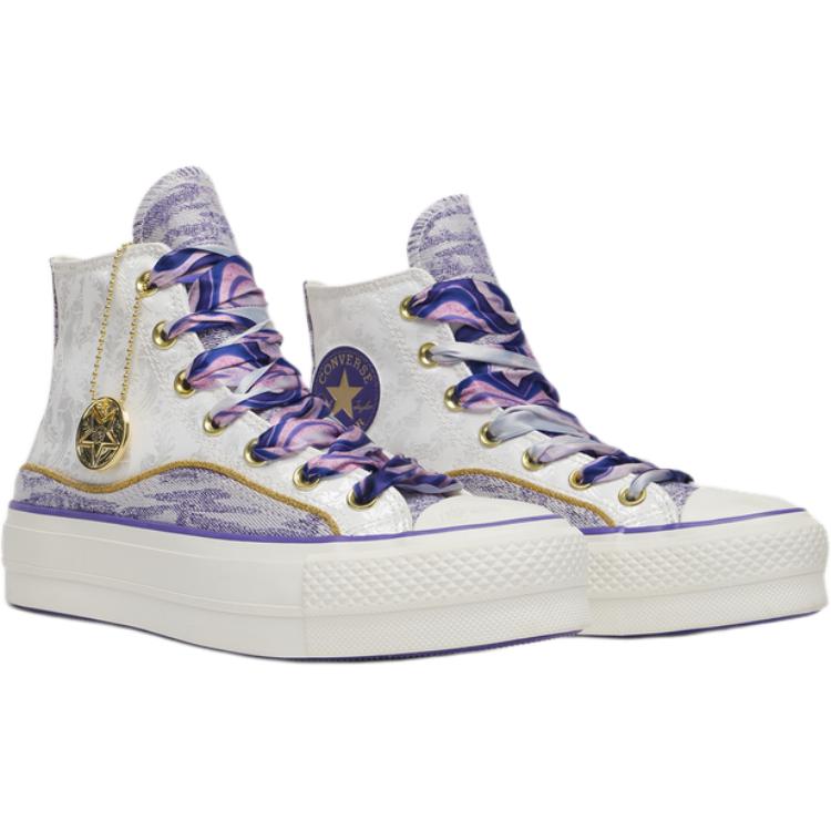 Converse All Star Lift Trendy Durable High-Top Canvas Sneakers Women Sneakers White Purple A13353C