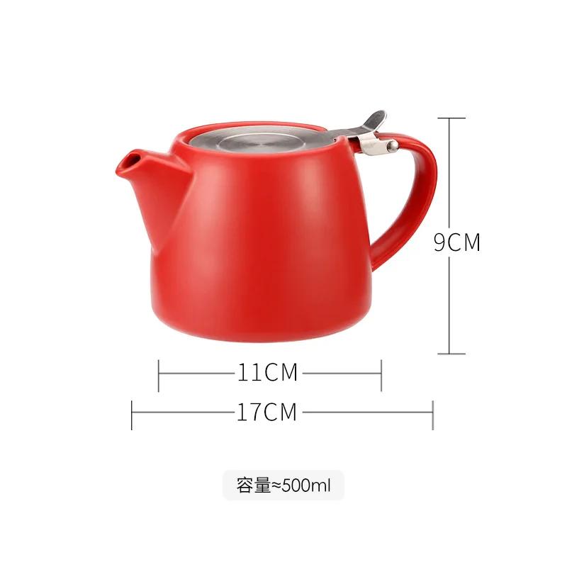 

Ceramic Teapot Household Simple with Filter Large-capacity Kettle Afternoon Set Flower Single Pot красный
