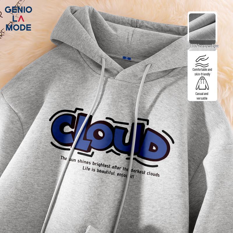 

GENIOLAMODE Men s Hooded Casual Print Sweatshirt M