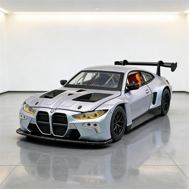ABW1 1:24 BMW M4 GT3 Alloy Sports Car Model Diecast Metal Toy Car Vehicles Model Simulation Sound and Light Collection Childrens Gift