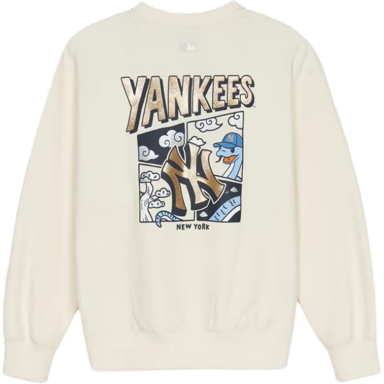 MLB New York Yankees SS25 Sweatshirt Unisex Cream 3AMTQ0151-50CRS XS