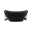 Personalized casual small bag 2025 new ins crocodile pattern fanny pack messenger women's bag spring simple foreign style breast bag