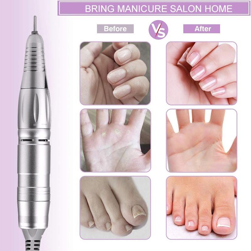 Mașină electrică portabilă de găurit pentru unghii, mașină de manichiură pentru șlefuitor de unghii cu gel acrilic, echipament reîncărcabil pentru arta unghiilor
