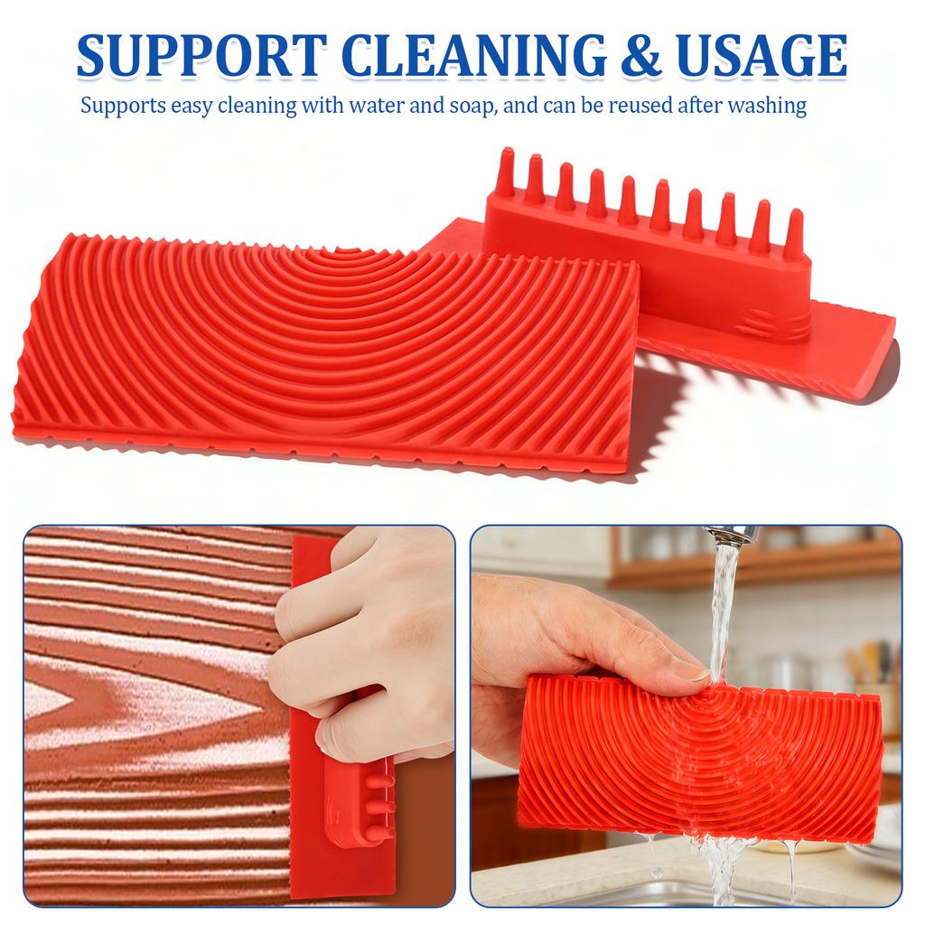Graining Painting Tool Wood Texture Paint Roller Wood Pattern Tools Wall Room Art Wood Grain Tool for Home Decoration Wall Floor