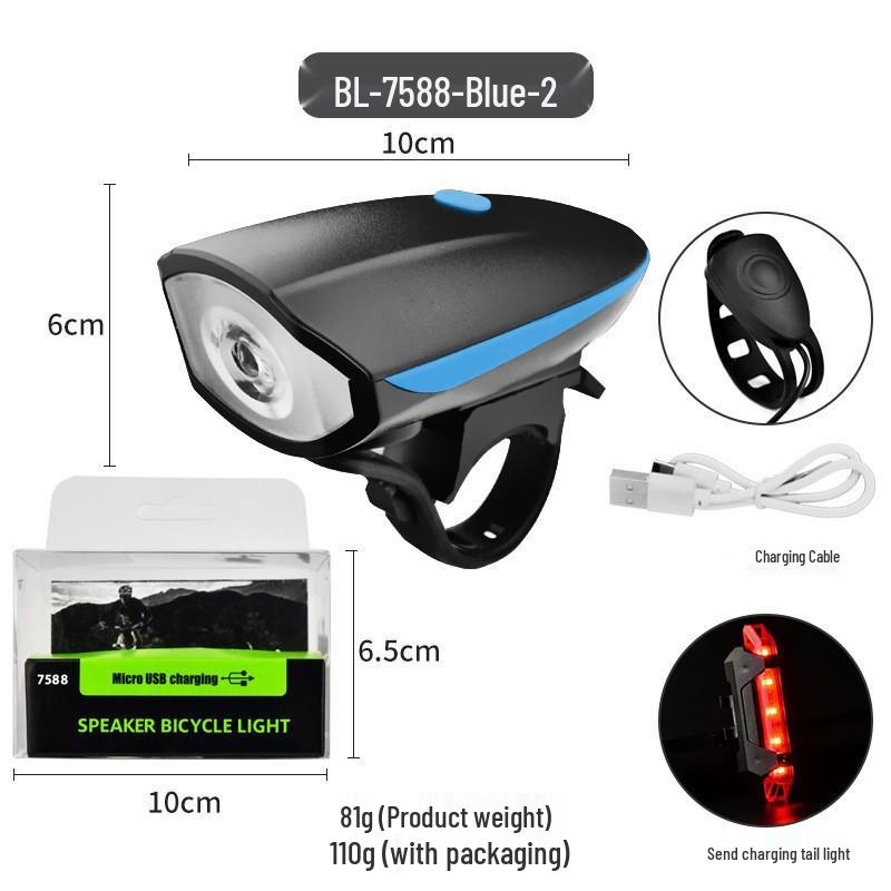 Rechargeable Waterproof Bicycle Headlight & Electric Horn for Night Riding
