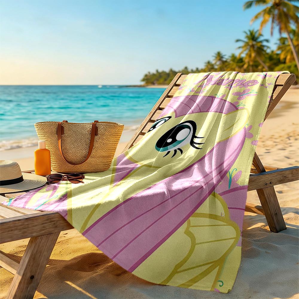 Little Pony Personalized Text Beach Towel Super Soft Microfiber Quickdry Fabric