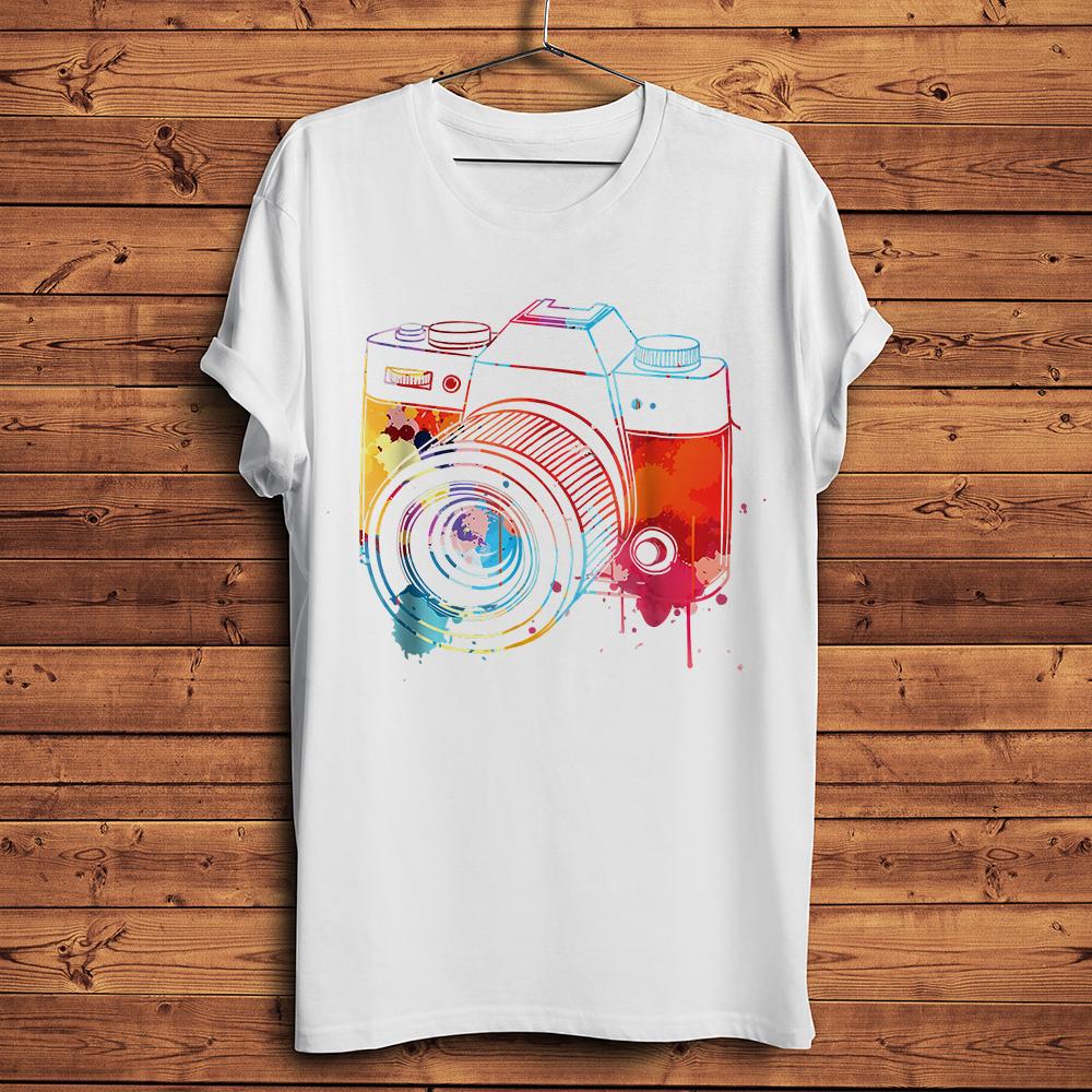 Camera Lens for Photographer Funny Photography TShirt Unisex Homme Short Sleeve Tee Unisex Breathable Retro Streetwear T Shirt