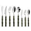 1PC Western Tableware Stainless Steel Bamboo Shape Handle Light Luxury Knife Fork Spoon Creative Household Goods