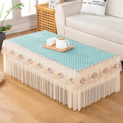 Bawełniany Biały Prostokątny Obrus Koronkowy Stolik Kawowy Ochrona przed Kurzem z Haftem Szafka TV Dwuwarstwowy Wszechstronny Obrus