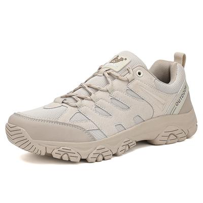 Hiking Shoes Men Outdoor Lace-up Anti-slip Shock-absorbing Low-top Shoes Men Flat Breathable Thick-soled Casual Sports Shoes Men