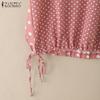 ZANZEA Women Casual V-Neck Loose Polka Dot Print Half Sleeve Blouse