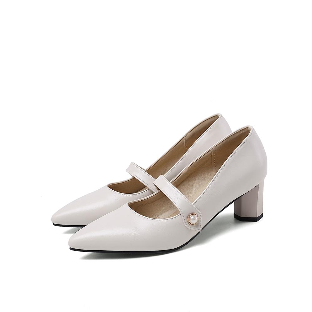 

Beige Women Pumps Pointed Toe Med Heels Office Shoes Small Big Plus Size 30 48 34 бежевый