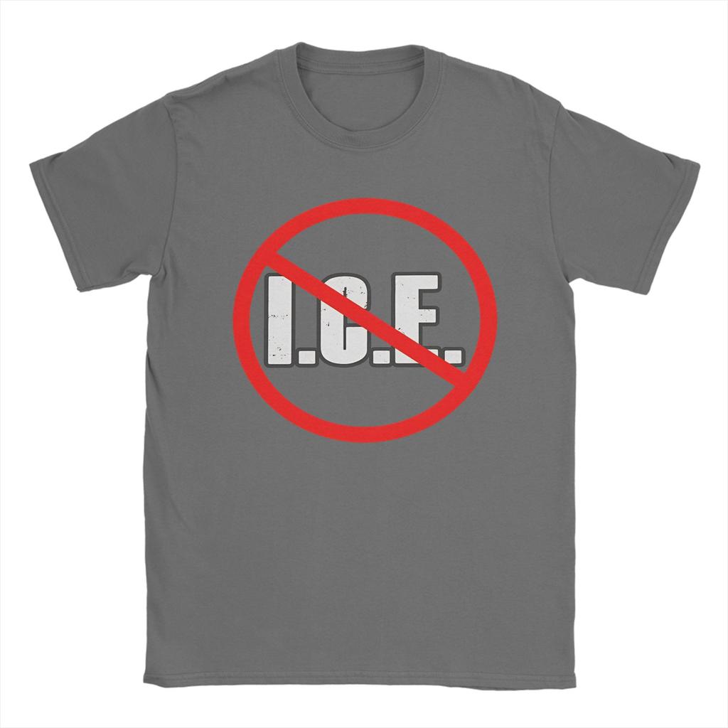 Abolish Ice Unisexs T Shirt Novelty Tee Shirt Short Sleeve O Neck Tshirts Cotton Gift Idea Clothes