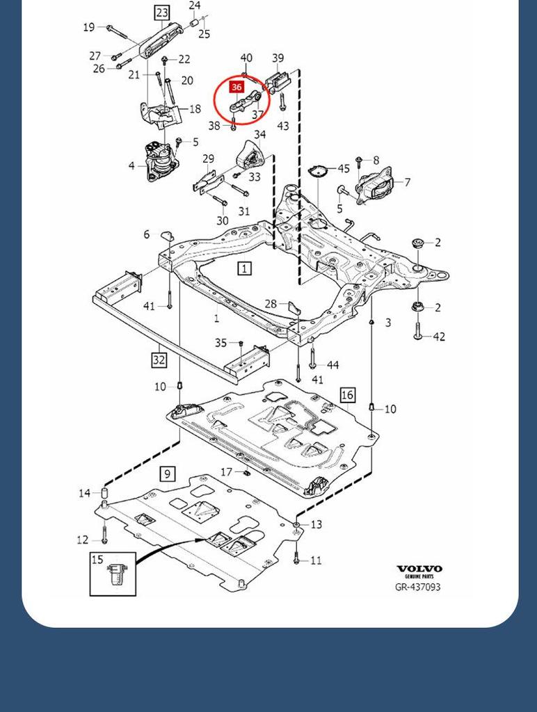 Aluminum Engine Left Anti-Torque Bracket Bar for Lynk & Co 09, Volvo XC90, XC60, S90 (Part #31359890)