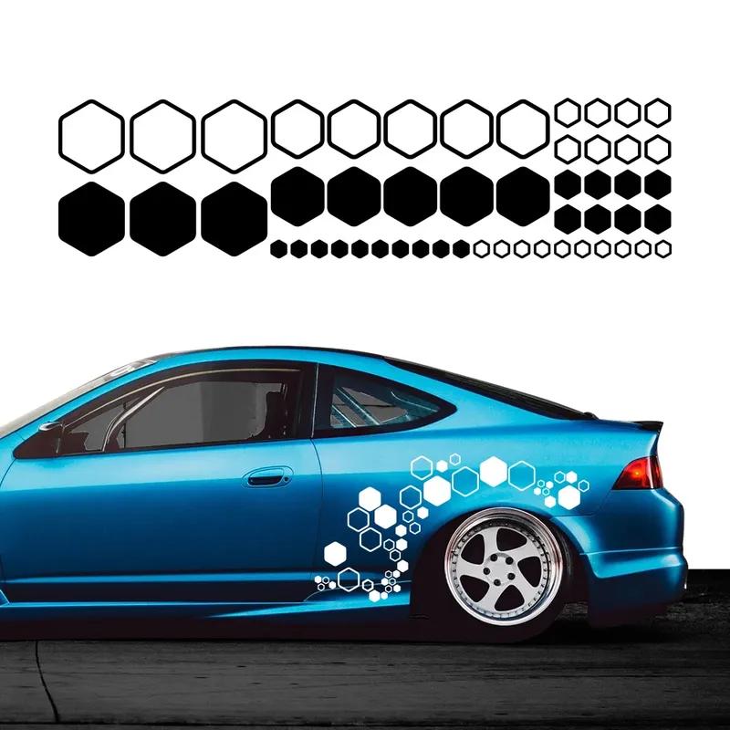 Car Honeycomb Hexagonal Combination Stickers Polygonal Waterproof Vinyl Decals Decoration DIY Side Body Auto Styling Accessories