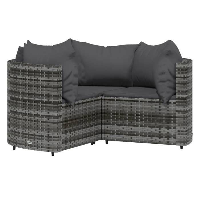 VidaXL Salon de jardin 4 pcs avec coussins Gris Résine tressée, ensemble de salon d'extérieur, ensemble de mobilier 319776