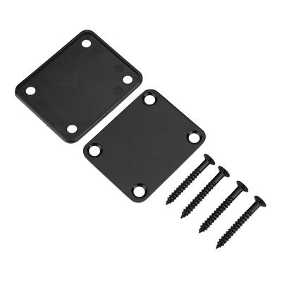 Reinforced Steel Alloy Neck Plate with Screws Parts for Electric Guitar Bass(Black)