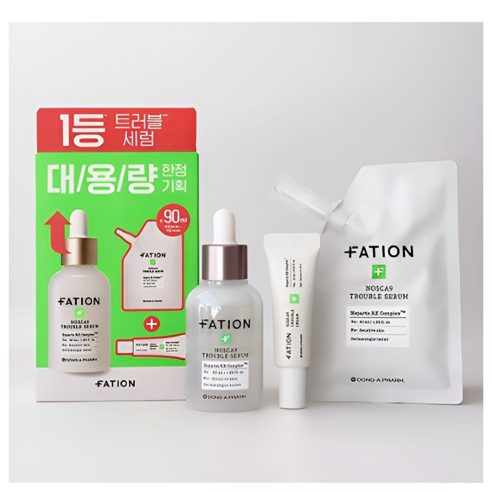 FATION Nosca9 Trouble Serum Duo & Cream Set - Soothing Serum 50ml + 40ml + Repair Cream 10ml Intense Calming Kit