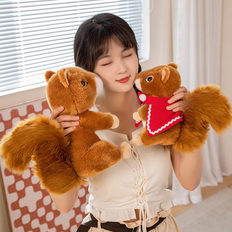 Cute Simulated Standing Posture Little Squirrel Doll Plush Toy Cape Squirrel Doll Children's Rag Doll Birthday Gift