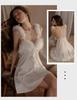 Guiruo Silver Padded Lingerie Set - Sexy Plus Size Camisole Nightgown & Robe 4419
