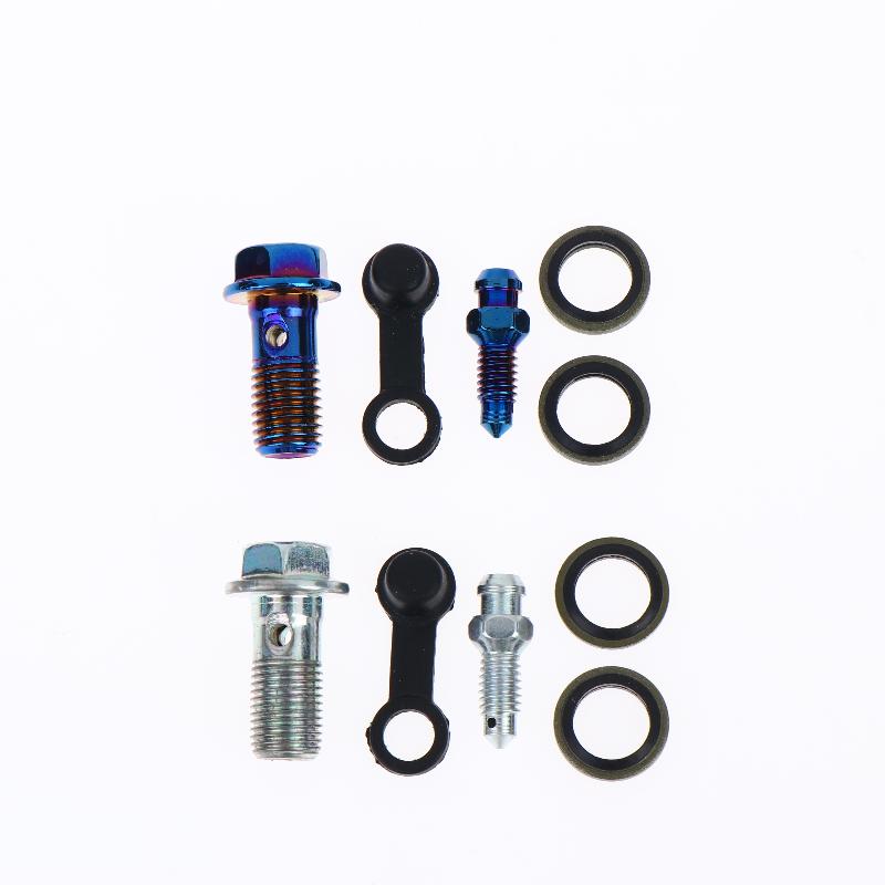 1 Conjunto de Acessórios para Motocicleta Parafuso de Sangria do Freio Parafuso Banjo M10*1.25Mm /1.0Mm Parafuso do Cilindro da Pinça de Freio para Liberação de Ar