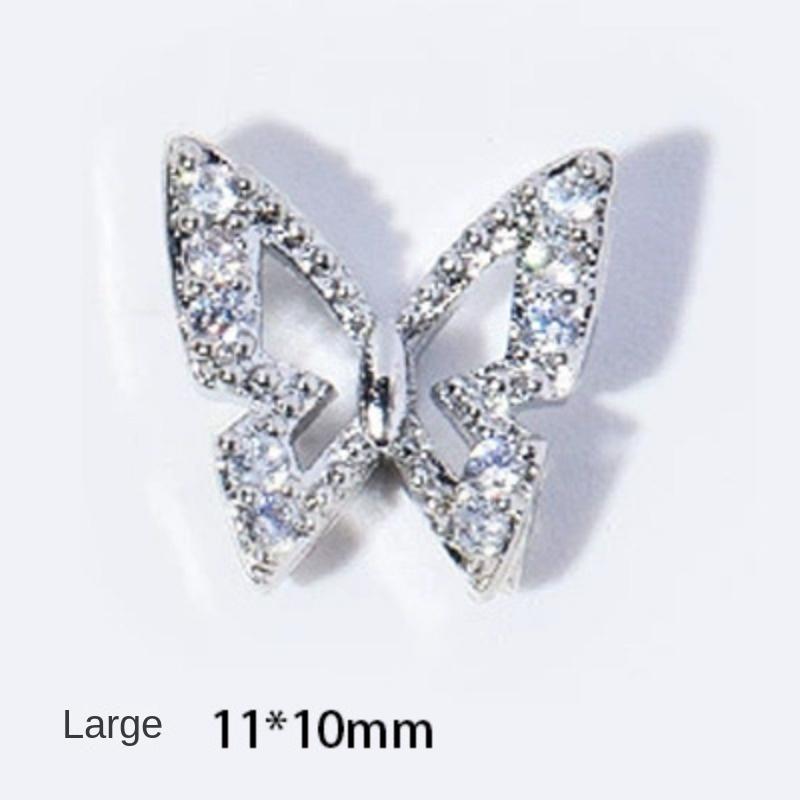 Butterfly Manicure Jewelry Japanese Zircon Nail Decoration Net Red Popular Fingertip Butterfly Metal New Decoration 1PS