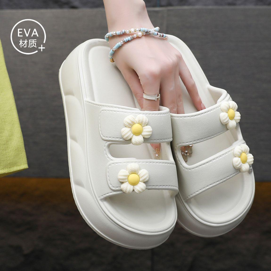 

Thick-soled heightening summer new women s sandals non-slip fashion outer wear casual beach sandals women s summer 35-36 білий