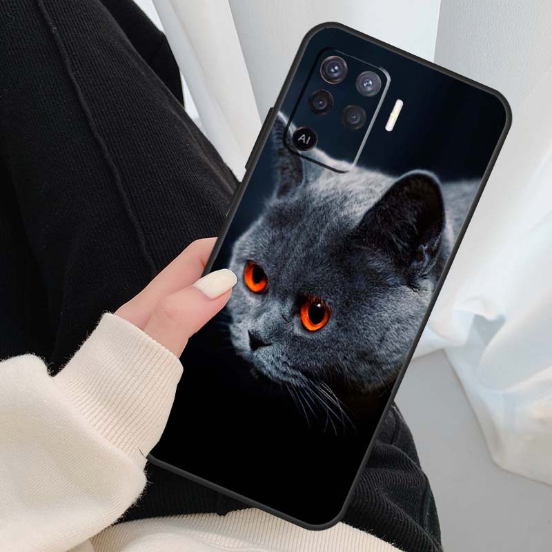 

Grey British Shorthair Cat Case For Oppo A54 A74 A94 A18 A57 A17 A77 A38 A58 A78 A98 A80 A60 A40 A96 A76 A16 A15 A5 Pro OPPO A94 5G