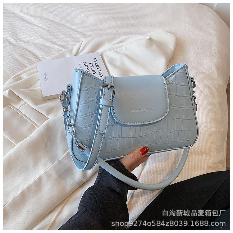 

Stone pattern design bag women s 2025 new summer popular messenger bag Korean version popular shoulder bag underarm bag синій