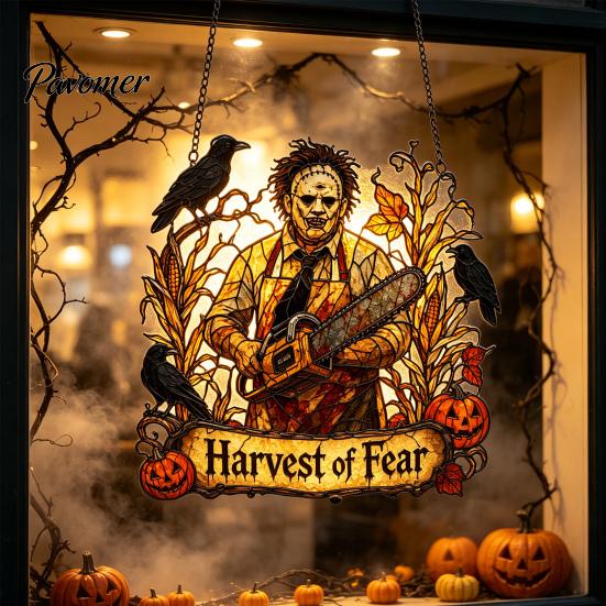 Unique Gifts for Horror Lovers Halloween 2D Window Hanging Decor, Acrylic Glowing Suncatcher with Outdoor Waterproof Party Supplies Ghost Tree
