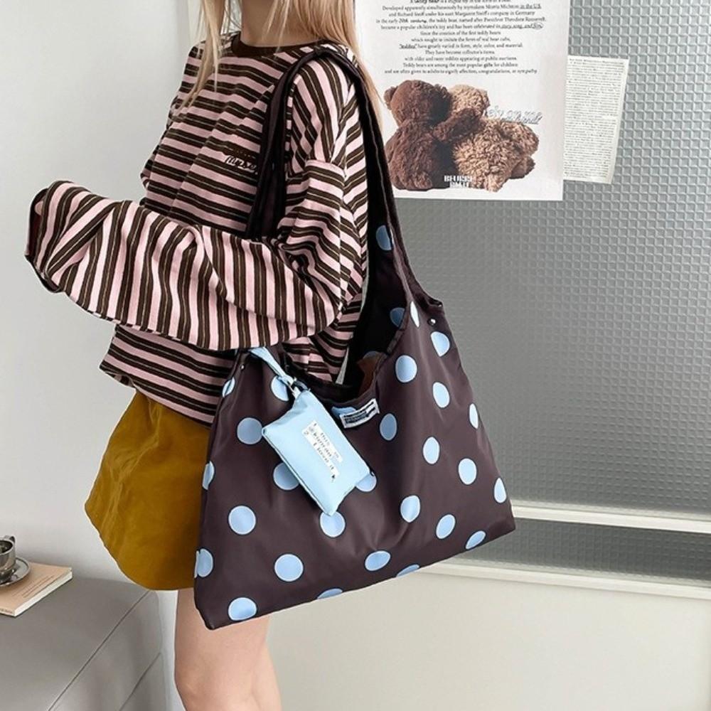 Versatile Double-sided Crossbody Bag Fashion Lace-up Shoulder Bag Polka Dot Crossbody Bag Travel